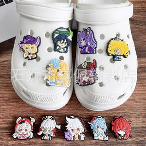 16 colors genshin charms Anime charms wholesale childhood memories funny gift cartoon charms shoe accessories pvc decoration buckle soft rubber clog charms