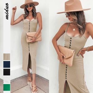 Elegant and tight fitting skirt, fake button split suspender skirt, sexy women's ribbed fashion long skirt, elegant temperament, French one step skirt