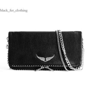 Сумки для плеча женщин подлинные кожаные крылышки Pochette Zadig Voltaire Bag Tope Tote Diamond Designer Baguette Clutch Mags Walle Sac Zadig Voltaire 187