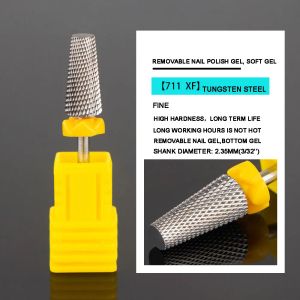 Bit 5 in 1 Tungsteno in acciaio in carbone per perforazione per perforazione fresatura per manicure Rimuovi gli accessori per trapano per trapano gel