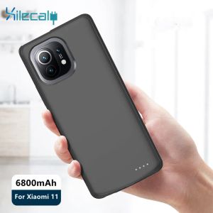 Casos Xilecaly Battery Charger Case para Xiaomi Mi 11 Ultra 6800mAh Silicone Externo Backup Power Bank Power Cover para Xiaomi 11 Pro