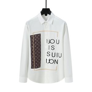 Mode hochwertige Briefbriefstrandhemd Designer Herrenhemd gedrucktes Blumen-Casual-Shirt Langarm M-3xl Yt23 gedruckt