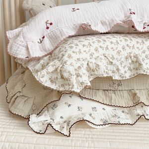 Setar Baby Pillow Case Floral Print Cotton Muslin Nyfödd kuddfodral Kuddskydd för baby 30x50cm 48x74cm