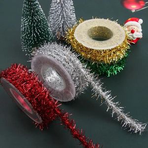 Christmas Decorations 3 Meters Gold Silver Wire Garland Tinsel Hanging Rattan Tree Ornament Decor Birthday Party Ribbon DIY Wrapping Tape