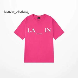 Lanvine Shirt Brand Homem camisetas masculinas Designer de luxo camiseta clássica letra de tórax camisa impressa tshirts de rua de rua