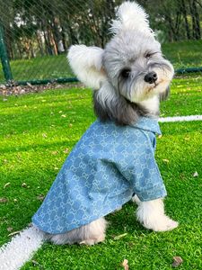 Luxury Independent Designer Pet Clothes Cat Dog Denim Clothes Clothes Small and Medium Dog Teddy Corgi Pomeranian Bichon