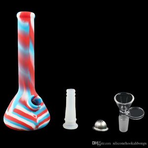 New Silicone Water Pipe Smoke Shop Cigarette Silicone Bongs 7.5 Altura Shisha Baker Hookah para fumar vaporizador de cera seco Bongo de água portátil