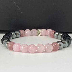 Beaded Black Tourmaline Hematite Rose Quartz Lepidolite Bracelet/Healing Depression Anxiety Protection Empath Bracelet 240423