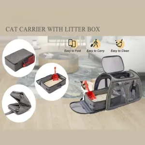 Boxes Waterproof Cat Litter Box Cat Travel Car Samll Dog Toilet Easy Clean Portable Out Camping Kitten Fold Carrier Bag Pet Supplies