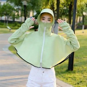 Berets Sunscreen Clothing For Women UV Protection Summer Thin Long Sleeved Silk Sports Beach