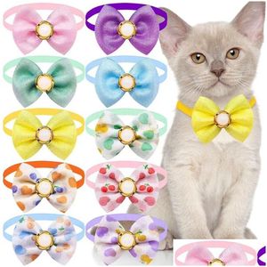Dog Apparel 50Pcs Bk Bow Tie Fashion Pet Bowknot For Dogs Pets Bowties Collar Grooming Accessories Small Cats Drop Delivery Home Gar Dhpdu