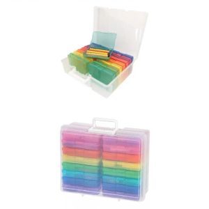 Fack Colorful Storage Box Lätt att ta ut förvaringslådans kapacitet Förvaringslåda med handtag för smycken hantverk Små föremål 16 fall