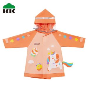 Skjortor Kocotree Children's Raincoat Boys and Girls 'vattentäta regnrock Rainprocesskläder Kindergarten Barn med skolväska