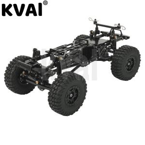 Carros de atualização de metal quadro de carro com eixos dianteiros duplos para axial 1/24 SCX24 90081 RC Remote Control Toys 1:24 Peças de carro DIY