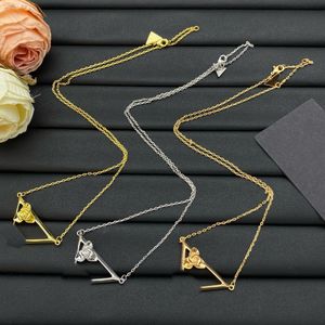 2024 New Triangle Hot 159159 Selling Letter Pendant Necklace Popular Letter Necklace Women's and Men's Fashion Long Versatile Pendant