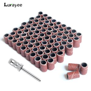 Bits 100/50/25pcs Nail Sanding Ring Bands Electric Manicure Nail Drill Bits 80/120/180 Grit Gel Nail Polish Removal Pedicure Tool