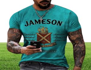 Men039S TSHIRTS Summer Street Jameson Irish T Shirt mode Kort ärm Tees Male 3D Tryckt överdimensionerade toppar grafisk pullover T7253834