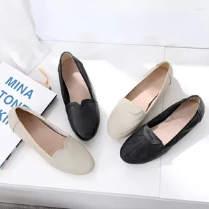 Casual Shoes orygine skórzane damskie singiel Doudou Daily Real Small White Black Standard's Work