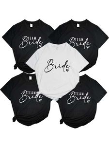 Frauen T-Shirt-Team Braut Herz Evjf Hen Party Frauen Gropu T-Shirt Girl Hochzeit Frau Tops Tee Camisetas Mujer Frau Frau Black Pink White Clothes 240423