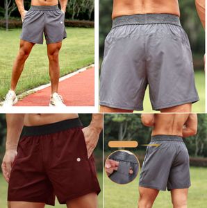 LU LU L Men Yoga Sports Shorts Outdoor Fitness Quick Dry Shorts Solid Color Casual Running Quarter Pant Designer Fashion Clothing 346545