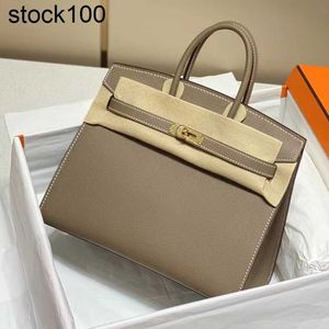 Platinum Handbag 2024 Bag Epsom Hand Pattern Wax Line Cow Single Shoulder Cross-body Lock Handmade Genuine Leather