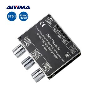 Förstärkare Aiyima Subwoofer Bluetooth Amplifier Audio Board 2.1 Channel Digital Power Amplifier Högtalare Sound Amplificador AMP 50WX2+100W