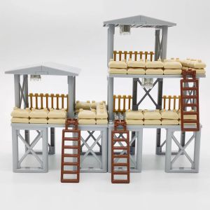 Blöcke WW2 Militär MOC Kriegszene Sentinel Tower Kit Bausteine Array Armee Sowjetische US -Soldat Figuren Ziegelpuppen Kinder Spielzeug Geschenke