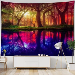 Tapestries Dream Forest Tapestry Home Wall Decoration Room Art Background Cloth Bohemian Bed Sheets Beach Mats Outdoor Picnic Blankets