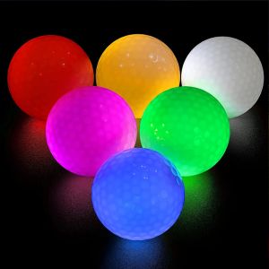 Bolas brilham nas bolas de golfe escuro, LED Light Up Glow Golf Ball para esportes noturnos, super brilhante, colorido e durável