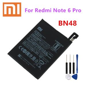 Batterien Neue Xiaomi Telefon Batterie BN48 4000mAH hohe Kapazität Hochqualitäts Ersatzbatterie für Xiaomi Redmi Note 6 Pro +Tools +Aufkleber