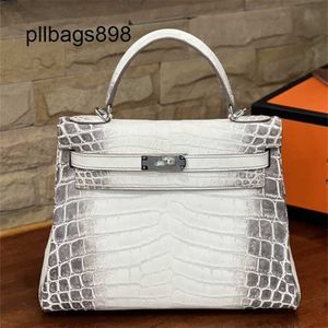 Himalayan Style Women Handbag 7A coccodrillo pelle HCP A-Classe a mano pura Acqua pura tintura di 28 cm Pulsante d'argento Borsa per banchetti