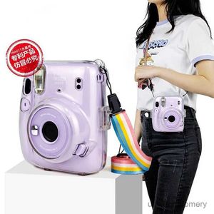 Acessórios para bolsas de câmera Caixa de proteção para fujifilm Instax mini 11 câmera de filme instantânea bolsa de silicone macio com gradiente de alça de ombro destacável