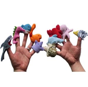 Finger Puppet Ocean Animals Plush Toy For Kid Tell Story Props Söta tecknade hajar Sköldpaddor för tidig utbildning Förälder Kids Interactive Christmas Boy Girl