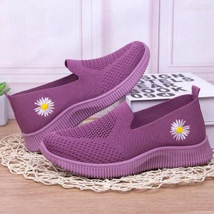 Fitness Shoes Summer Women Casual Sneakers Purple Small Daisies Comfort Female Dad Ladies Loafers Women's Sports