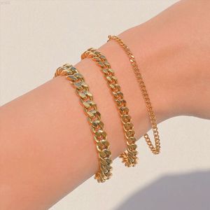 Emanco Hip Hop 4mm 6mm 8mm Rostfritt Titanium Steel Miami Gold Cuban Armband Link Chain Män kvinnor grossist