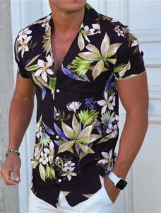 Erkekler Sıradan Gömlekler Floral Gömlek Düğmesi Yazlar İçin Yaz Sokak 3D Baskı Plus Boy Boyut Hawaiian Plajı Nefes Alabilir Kısa Kol