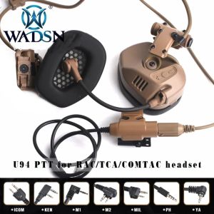 Accessories WADSN U94 PTT military tactical COMTAC Sordin walkie talkie Kenwood PTT For Original RAC TCA MSA Headset Connect Radio Earphone