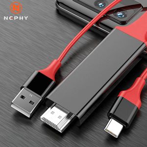Adapter 4K HD Videokabel för Samsung Xiaomi Mi Redmi Oppo Vivo Huawei USB Type C till HDMI Digital AV Adapter 1080p TV Projector Monitor