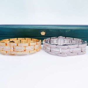 Anpassad 10K 14K 16K Guldpläterad 925 Sterling Silver Populära Miami Cuban Link Chain Armband