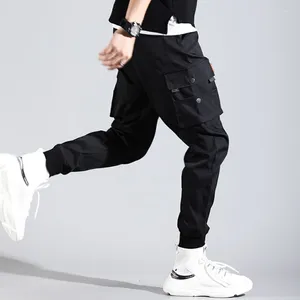 Calça masculina harém piship lúpulo jogador de carga fitas de vários bolsos para homens calças de suor casual streetwear