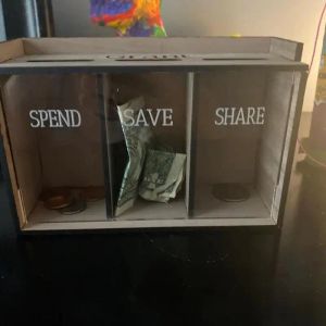 Caixas New economi monte money box de madeira moeda Bank com tampa removível Clear Saver portátil Organizador de armazenamento de dinheiro adultos Coin Children