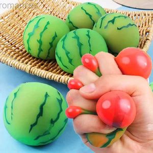 Dekompressionsleksak 2023 Ny konstgjord fruktvattenmelonpress leksaker Slow Rebound Red Vent Ball Kids Vuxen Dekompression Watermelon Toy Trick Gift D240424