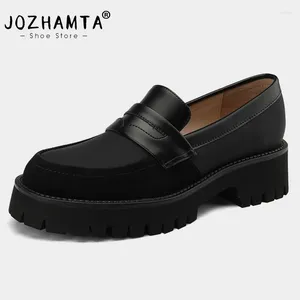 Отсуть обувь Jozhamta Real Leather Women Women Pumps Fashion Platform High Heels для женщин-лоферы повседневная офисная леди размер 34-39