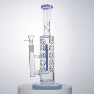 Heady Color 11Inch Straight Tube Inline Percolator Fab Egg Ice Pinch Glass Bong with Glass Bowl 14mm Female Joint WP2161