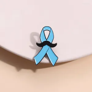 Brooches Caring For Male Health Blue Ribbon Enamel Pins Custom Prostate Cancer Awareness Metal Lapel Pin Badge Jewelry Wholesale