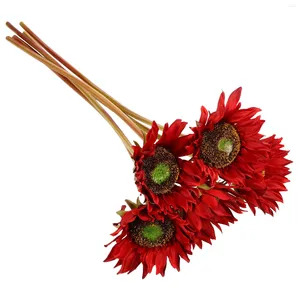 Flores decorativas 5pcs Artificial Chrysanthemum Blossom Ramilhas Filler Floral Arranjo Floral