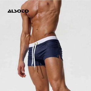 Eq4c męskie stroje kąpielowe Alsoto Men Men Swimsuit Krótkie spodenki Męskie majtki Summer Swim Suit Sexy Mayo Sunga Beach StroJ Kapielowy Badpak D240424