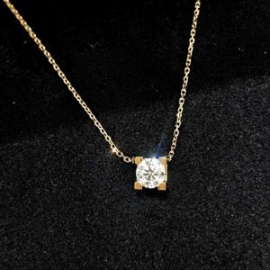 Designer Brand Carter Gold Necklace Large Ox Head Single Diamond Womens Four Claw One Pendant Simple collarbone Craft High end