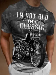 Men's T-Shirts Motorcycle T-shirt Men 3D Print Short Sleeve Vintage Classics TShirt For Mens Street Ride Biker Shirts Tops Oversized Tee ShirtL2404