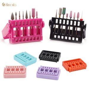 Bits 7 Typen Nagelbohrer Bithalter Aufbewahrung Acrylnägel Organizer Box zum Schleifen Kopf -Display -Ständer Maniküre Zubehör Tool